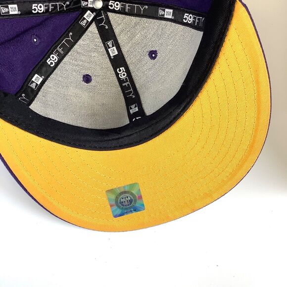 LSU Tigers New Era 59FIFTY Purple Embroidered Hat Fitted Size 7 1/2 Hat EXC! - Picture 8 of 9